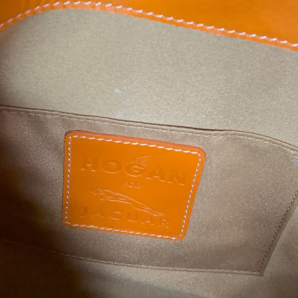 Hogan tote bag Orange Jaguar leather shoulder - Picture 6 of 6
